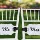 Mr. And Mrs. White Scallop Chair Banners Wedding Table Decor Decoration
