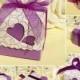 100× Purple Hollow Heart Candy Boxes With Ribbon Wedding Party Favors Gift Boxes
