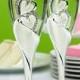 Sparkling Love Crystal Wedding Toasting Flutes Glasses Can Be Personalized