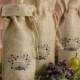 Hortense Burlap Love Birds Wine Bag Wedding Table Decor Set Of 2