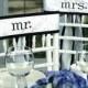 Hortense Rose Pair Of Mr. And Mrs. W/ Black Ribbon Wedding Chair Sashes