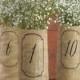 Hortense Burlap Wine Bag Wedding Table Numbers Framed 1-10