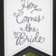 Here Comes The Bride Wedding Ceremony Ring Bearer Pennant Sign