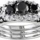 FINE JEWELRY 2 CT. T.W. White & Color-Enhanced Black Diamond 14K White Gold Bridal Set