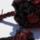 Black And Red Leather Gothic Wedding Bouquet