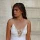 Wedding Dress Deep V Neck With Embroidery & Beads