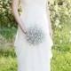 Wedding Flowers - Bridal Bouquet Of Beautiful Silver Mirrored Beads -Wedding Bouquet - Fabulous Brooch Bouquet Alternative