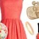 Party Palette: Coral   Glittery Gold