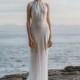 Stunning Backless Wedding Gown, Low Back Dress, Open Back Gown, Boho Bride, White Dress, Halter Dress, Unique Wedding Dress By Elika Designs
