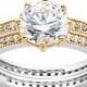 FINE JEWELRY DiamonArt 18K Gold Over Sterling Silver Cubic Zirconia Bridal Set