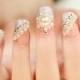 Full Diamond Pearl Fake Nails Wedding Bridal False Nail Patch Natural Finger Nail Tips