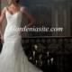 Trumpet/Mermaid Off-the-shoulder Chapel Train Appliques Sequins Tulle Wedding Dress 2014