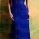Robe de soirée femme longue bleu roi de mousseline de soie BNNAD1207