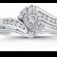 FINE JEWELRY 1/4 CT. T.W. Diamond 10K White Gold Bridal Ring Set