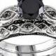 FINE JEWELRY 1 3/8 CT. T.W. Color-Enhanced Black Diamond 10K White Gold Bridal Set