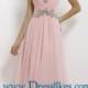 Pink Long Strapless Crystals Beaded Pleated Chiffon Dress