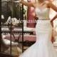 Mermaid/Trumpet Sweetheart Court Train Appliques Shiny Crystals Tulle Wedding Dress 2014