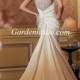 Mermaid/Trumpet Jewel/Scoop Court Train Beading Shiny Crystals Satin Wedding Dress 2014