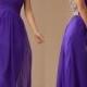 Sexy Backless Ruched Empire A line Long Bridesmaid Dress