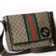 GUCCI GG Messenger Bag With Signature Web in Brown