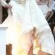 Ashlee Simpson Is A Beautiful Bride In Lacy White Gown And Headband