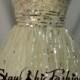 Champagne Short Beaded Top Striped Sequined Sparkly Prom Party Dress