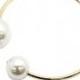 Dual Pearl Cuf Necklace- Gold