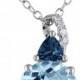 Sky blue topaz, london blue topaz & diamond accent pendant