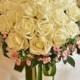 Pugster® New Handmade PE White Flower Wedding Floral Rose Bouquet Heirloom A01