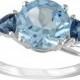 Sky blue topaz, london blue topaz & diamond accent sterling silver ring