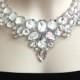 clear rhinestone bib tulle necklace, wedding, bridesmaids, prom, party necklace NEW