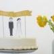 Wedding Cake Topper Set - Custom Cake Banner No. 1 / Bride And/or Groom Cake Toppers