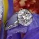 18k White Gold "Halo Prong" Diamond Engagement Ring