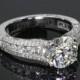Platinum Tacori Classic Crescent Tapered Diamond Engagement Ring For 2.25ct Center