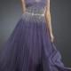 Fashion V-Neckline Sequined Pleated Chiffon Floor Length Navy Prom Dresses