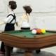 Playing Pool, Billiards Custom Wedding Cake Topper Decoration Gift Keepsake