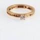 Diamond And Gold Particle Engagement Ring - In 14K Gold