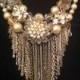 Vintage Rhinestone Brooch And Pearl Statement Necklace With A Bow