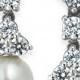 Arabella Bridal Cultured Freshwater Pearl (7mm) and Swarovski Zirconia (1-5/8 ct. t.w.) Drop Earrings in Sterling Silver