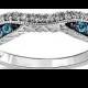 FINE JEWELRY 1/4 CT. T.W. White and Color-Enhanced Blue Diamond 10K White Gold Wedding Band