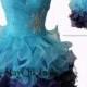 Blue Purple Ruffled Short Pleated Beaded Corset Top Prom Dress