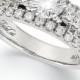 Diamond Ring, 14k White Gold Diamond 3-Row and Lucia-Cut Engagement Ring (1-9/10 ct. t.w.)