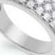Diamond Ring, Sterling Silver Certified Round-Cut Diamond Three-Row Wedding Band (3/4 ct. t.w.)