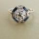Antique Engagement Ring - 18k White Gold With 2 Ct European Cut Diamond