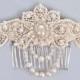 Lucrezia Pearl And Crystal Bridal Comb Hair Jewelry Vintage Style Ivory Silver