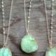 Green Druzy Necklaces With Chrysoprase Stone Accents