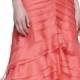 Theia by Don O'Neill Sleeveless Layered Mermaid Gown, Coral