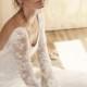 Long Lace Sleeve Wedding Dress With Stunning Low Back And Silk Chiffon Train Boho Vintage Bride