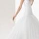 Modern V neck Court Train Sheath Tulle Cheap Wedding Dress