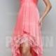 Cramlington Best selling High low Coral Summer Prom dress